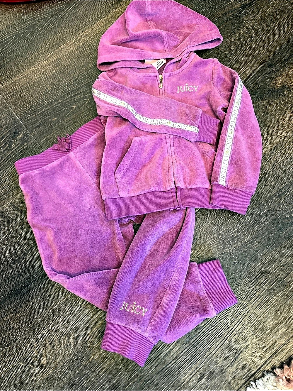 Juicy Couture Kids Velour Tracksuit Set Purple Girls 3T